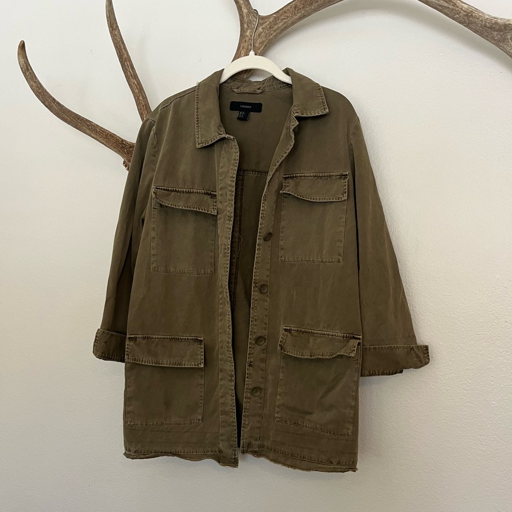 Army green utility jacket